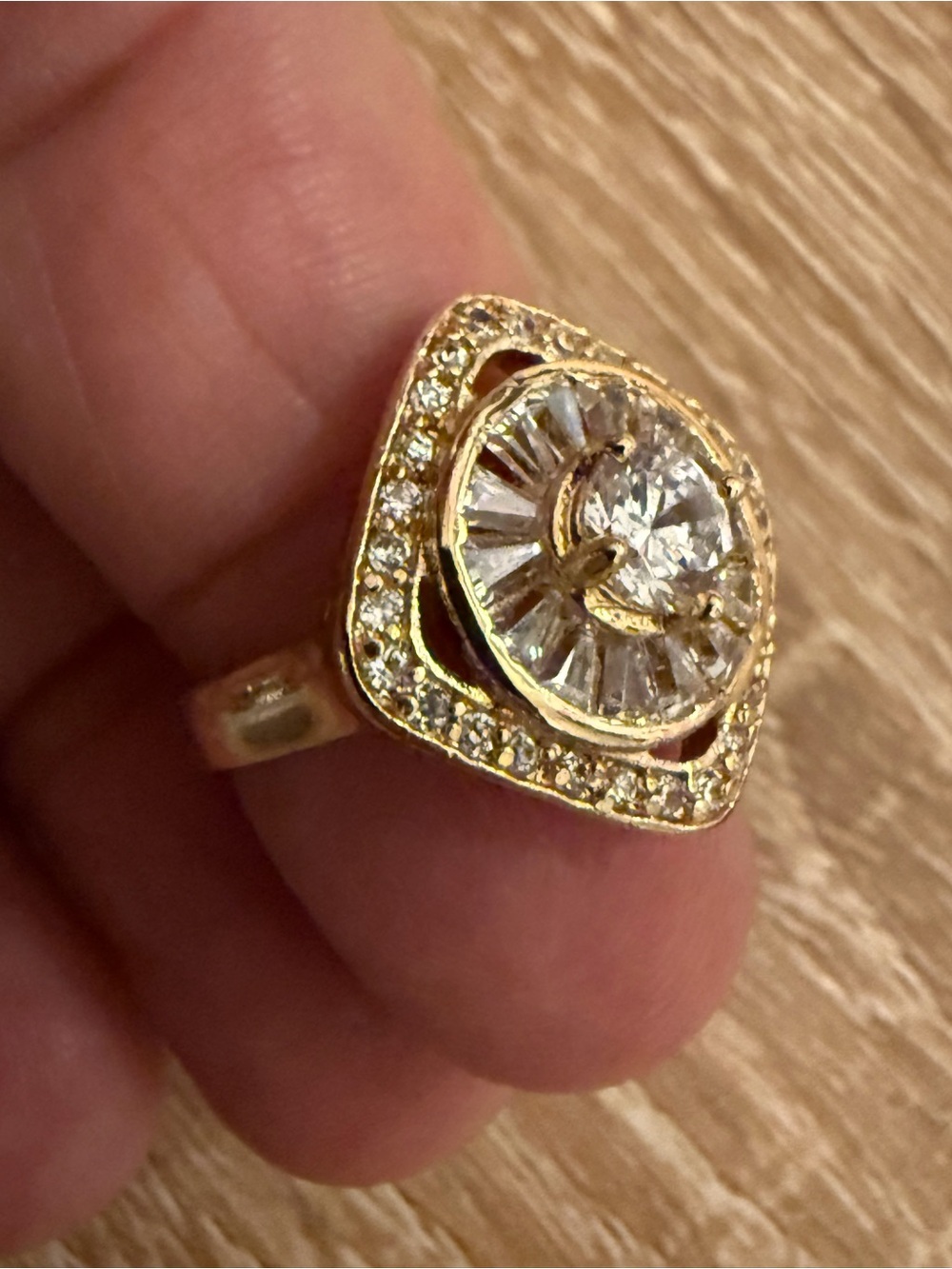 Gold-Tone Clear Crystal Statement Ring - Women's Jewelry